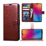Fastship Vintage Magnatic Closer Leather Flip Cover for Motorola Moto G6+ Plus - TAN Brown