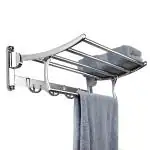 Plantex Premium Stainless Steel Folding Towel Rack 1.5 Feet / Towel Stand / Hanger / Bathroom Accessories