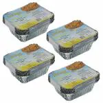 Freshee Gold Range Aluminium Silver Foil Disposable Containers with Lid 10 pcs Pack of 4 (450 ml)
