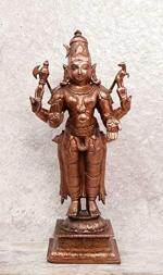 Searchers paradise Copper Idols of god Lord Shiva Idols 6.3 inch, 690 gram, Patina Antique Finish, Pack of 1 Piece