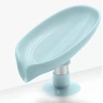 QINPIN Leaf Shape Soap Holder Easy Clean having Self Draining Dish Bar & Suction Cup