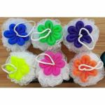 MAPPERZ Bathing Round Loofah for Men and Women/ Bath Loofah Sponge-(Random Colors) (Pack of 6)
