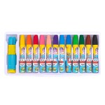 Deli 12 Bright Color Oil Pastels with Free Sharpener and Extender, Hexagon Barrel Crayons, EC009-12