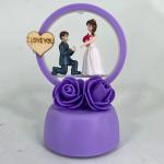 Elegant Lifestyle Love Couple Statue for Home Decorative Showpiece - 14 cm Lavender