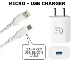 Ditto Hub 2.4 A MICRO-USB Mobile Charger with Detachable Cable (White, Cable Included)