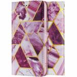 ClickCase Marble Series Faux Leather Back Case Card Holder Wallet with Magnetic Closure Flip Cover For Samsung Galaxy S23 FE 5G (Wine Purple)