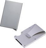 StealODeal Silver Aluminium Alloy RFID Protected Case With Aluminium 15 Card Holder (Set Of 2)