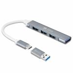 CABLES MASTER USB Hub 3.0/type c to usbultra-highspeed hub Grey