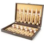 FNS Rosella (6 Dinner Spoon, Fork, Teaspoon & Knives) Premium