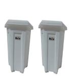 NEO STAR Square Modern Design Durable Plastic Plant Pot (WHITE) with Plate Pack of 2