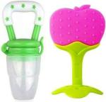 PRSTI Multicolor VN61 Baby Fruit Nibbler Food Feeder With Silicone Teether (Pack Of 2)