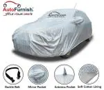AutoFurnish AERO 100% Waterproof Car Cover for Volkswagen Taigun (2021) | 30% Thicker GSM | Soft Cotton Lining | UV Reflective Layer | Triple-Stitched | Elastic Bottom | Mirror and Antenna Pockets | Luxury Stylish Car Accessories (Silver)
