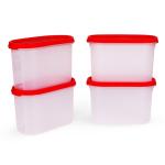 Tupperware White Plastic Storage Container 4 Pieces 1.1L