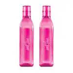 MILTON Prive Pet Water bottle, Set of 2, 1 Litre Each, Pink