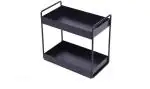 ALIGHT Cutlery Kitchen Rack Steel 2-Tier Standing blackc Rack, Bathroom / Kitchen Countertop Storage Shelf Organizer, Spice Storage Organizer Utensil Kitchen Rack (Steel) black spice rack