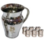 SHINI LIFESTYLE Stainless Steel Jug with matka Glass, Water Jug, juice glass