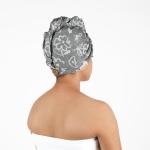 Doctor towels it's safe Musa - Banana Jacquard Floral Hair Towel Quick Dry Hair Towel 25 X 65 Cm Pack Of 1 (Charcoal)