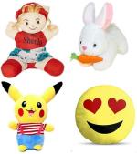 Kashish Trading Company soft sheela, rabbit, cloth pikachu with LOVE SMILEY(25-30 CM) (Multicolor)