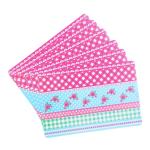 Dakshya Industries Printed PVC Rectangle Shape Placemats Cutwork Geometric Design for Kitchen, Restaurant, Dressing Table Mats, Drawer Mat and Dining Table Mats Pack Of 6 - Pink