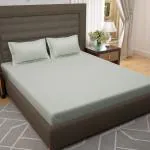 Story@Home 400 TC 100% Cotton Light  Grey King size Bedsheet with 2 pillow Covers 270cm X 270cm