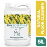 Herbal Home Natural Floor Cleaner Liquid Disinfectant | Skin Safe, Baby Safe & Pet Safe (Dogs & Cats) | Organic Certified Green Product | Also For Kitchen & Bathroom-5L