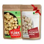 Bliss of Earth Turkish Hazelnut & Indian Pistachio Premium Organic Fresh & Cruchy Healthy Snack 200gm Each