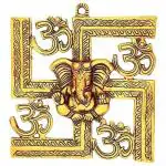 ROYALSTUFFS 9 Inch Om Swastik Ganesha Wall Hanging swastik Symbol for Home Door