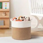 Textile and Beyond boho storage Jute laundry basket hamper baby gifts for kids toys,living room,bathroom,kitchen 2.20