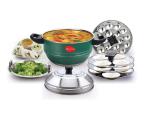 KLASSI KICHEN MULTI KADAI, 3 IDLY PLATES WITH 1 STREAMER PLATE AND 1 MINI IDLY PLATE