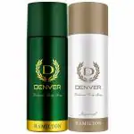 DENVER Hamilton Deo (165ML) + Imperial Deo (165ML) - Combo of 2 | Long lasting Deodorant Body Spray for Men