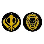 Divya Mantra Yellow And Black Acrylic Sikh Khanda,DVYM0006014