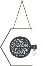 SAF My Kitchen My Rules,UV Textured Wall Hanging (Multicolor)