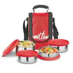 Milton Tasty 4 Stainless Steel Lunch Box, Red…