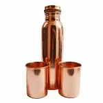 Pure Copper Water Bottle 1 Ltr with 2 Drinking Copper Glasses