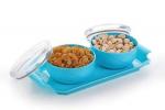Fasten Plastic Dry Fruit Box with Lid (2 pcs) and Tray