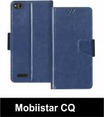 Sbms Mobiistar Cq Blue Artificial Leather Shock Proof Flip Cover
