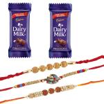SurpriseForU Premium 3 Rakhi Set With 2 Cadbury Creamy Chocolates| Rakhi Chocolate Gift For Brother| 029