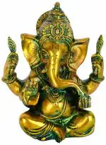 Aesthetic Decors Brass Lord Ganesha with Big Ears Idol