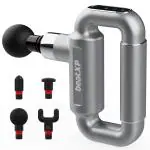 beatXP Bolt Plus Massage Gun | Body Massager | Touch Display - 8mm Deep Percussion Muscle Massage Gun for Full Body with 4 Attachments & Up to 1 Year Warranty (Silver)