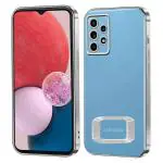 SROCK Back Case Cover for Samsung Galaxy A13 (4G), F13 (4G), M13 (4G) Electroplated Logo View Back Case Cover | Slim Shockproof |Super Soft TPU | Raised Edges | Anti-Shock | Anti-Yellow Case- Silver