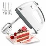 KHUNT ENTERPRIZE Electric Egg Beater Scarlet Hand Mixer and Blenders with Base 7 Speed Control Chrome Beater and Dough Hook Stainless Steel for Cake Egg Bakery with Handheld Processor
