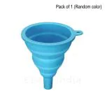 Epaal Collapsible Silicone Heat Resistant Funnel (10 cm) for Pouring Oil, Sauce, Water, Juice, Small Food-Grains (Random Color)