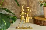 SOWPEACE Handcrafted dhokra Art Dokra Couple You, Me, Gold and We! Brass showpiece, Premium Artisan Made Tabletop Home Decor for Living Room.