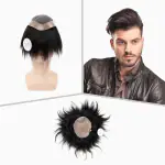 Artello MIRAGE Hair Patch for Men, Most Affordable Double Layer Net with Ultra Real Partition, 100% Remy Human Hair Wig with Undetectable Crown (Colour: Indian Black) (9x7)