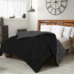 Relaxfeel Black and Grey Solid Rectangular Poly Cotton Single Comforter for Heavy Winter