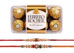 Food Library The Magic of Nature Rakhi/Lumba for Brother and Bhabhi with Chocolates Gift Hamper (Rakhi with Ferrero Rocher)