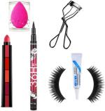 BUYTYA HDA36 H Eyeliner, 5 in 1 Lipsticks, Curler, Glue adhesive, False Eyelashes