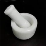 RDK White Marble Mortar and Pestle Set Spice Mixer Grinder Set Khalbatta Okhli Kharal Masher Idi Kallu Khal Musal Imam Dasta For Kitchen - 4 x 4 x 2.5 Inch (Quality White)