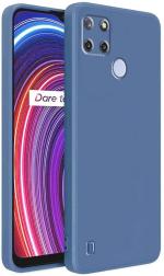 S-Hardline Realme C25Y Black Silicone Slim Flexible Inner Microfiber Cloth Cushion Lining Protective Back Cover