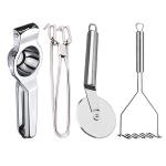 DreamBasket Lemon Squeezer & Pakkad & Pizza Cutter & Potato masher for Kitchen